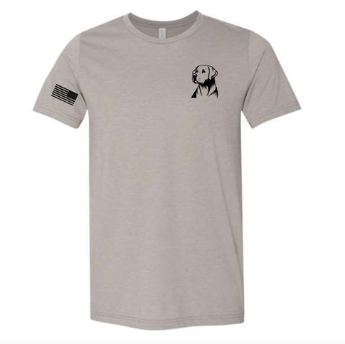 Warrior Tee — Heather Stone — Lab · left chest