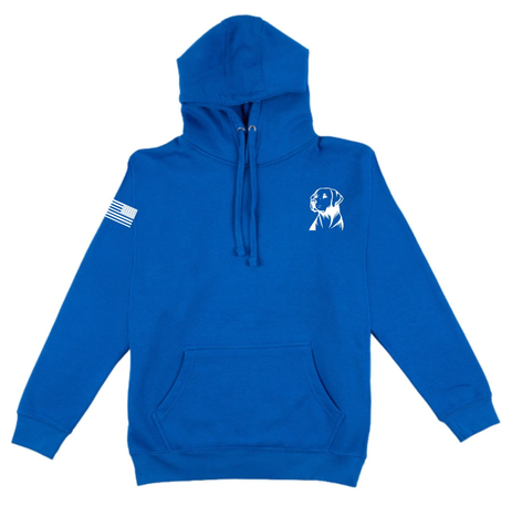 Warrior Hoodie — Royal — Lab · left chest